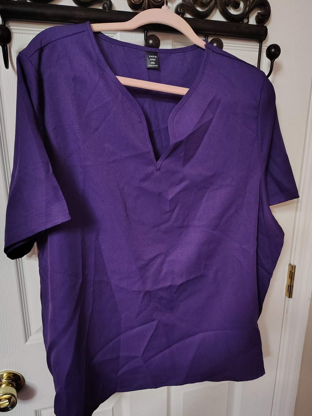 Woman's top - Split-Neck Short Sleeve Top